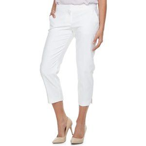 White Torie Midrise Straight-Leg Curvy Capri Pants